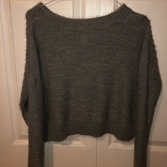 Grey cropped sweater - Picture 2 of 2